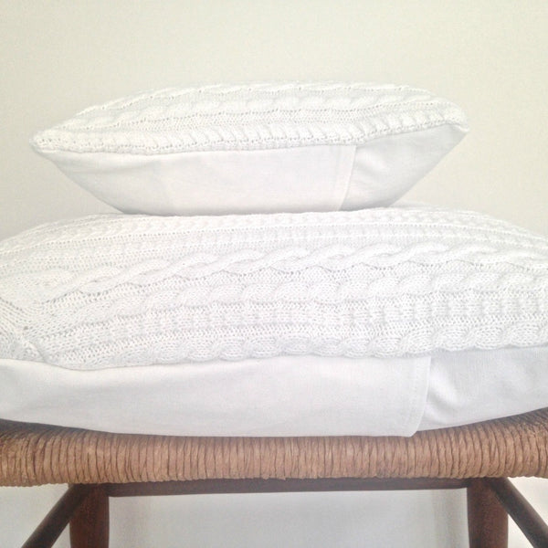 Sweater Pillow Set Winter White - Buttermilk Cottage