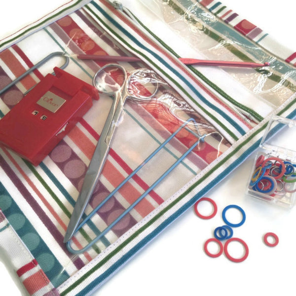 Accessory Bag Stripe & Circle Motif