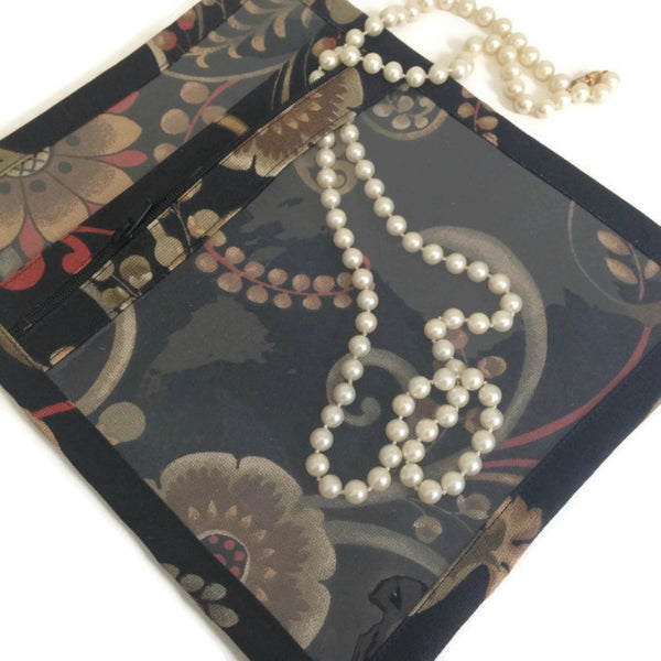 Accessory Bag Black Coral Floral