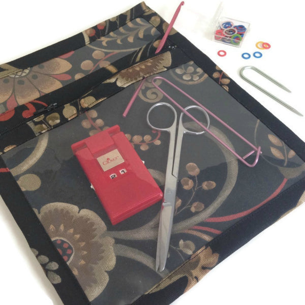 Accessory Bag Black Coral Floral