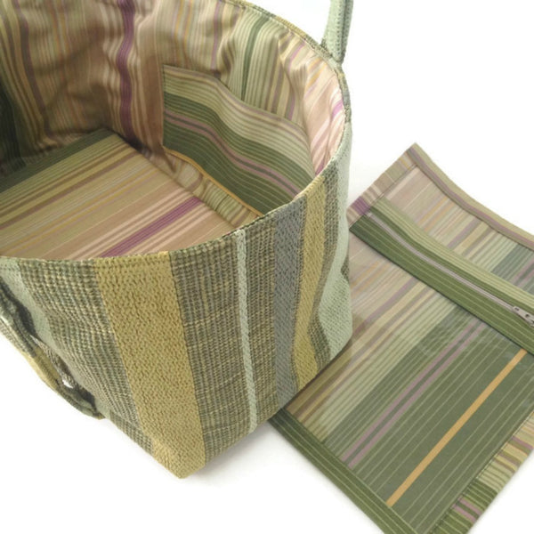 The Small Project Bag Green Stripe