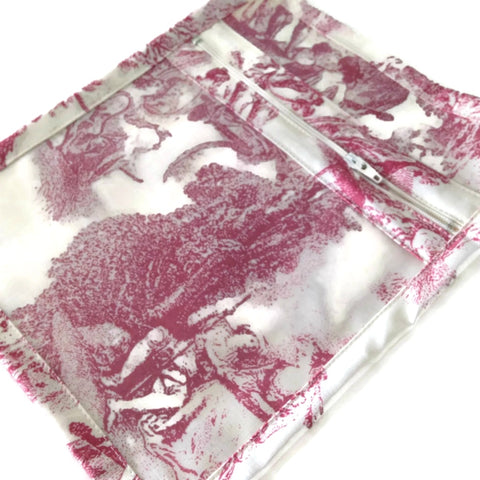 Accessory Bag French Toile Raspberry - Buttermilk Cottage