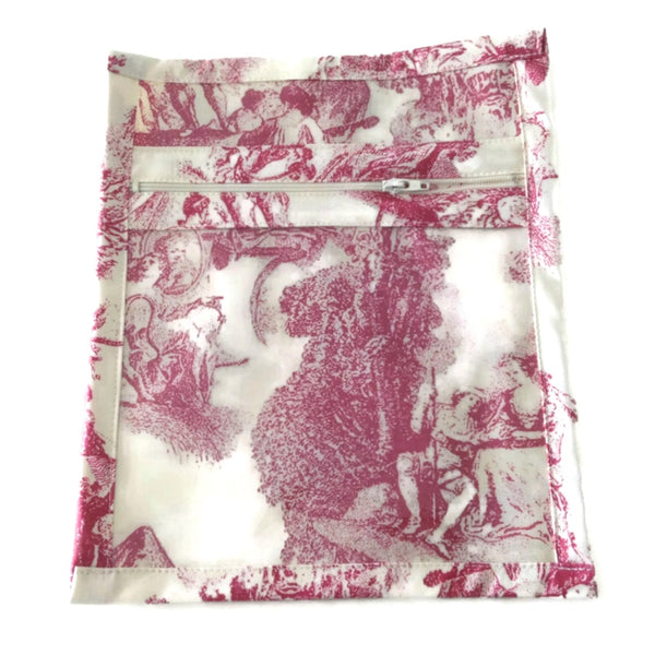 Accessory Bag French Toile Raspberry - Buttermilk Cottage