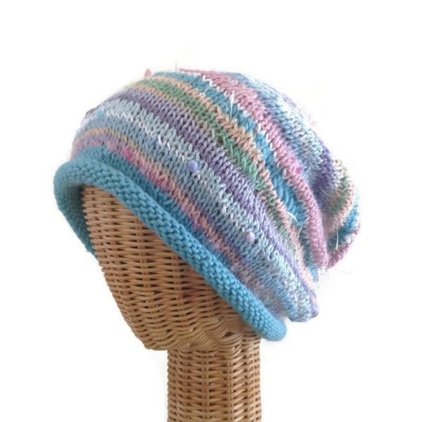 Slouchy Hat Blue Pastels FUSION
