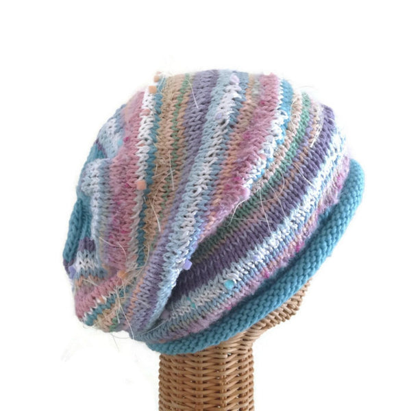 Slouchy Hat Blue Pastels FUSION