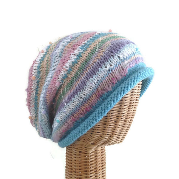 Slouchy Hat Blue Pastels FUSION