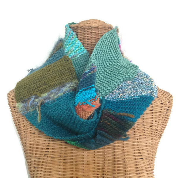 Boho Style Infinity Scarf Teal - Buttermilk Cottage