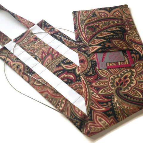 Hanging Circular Needle Organizer Brown Paisley