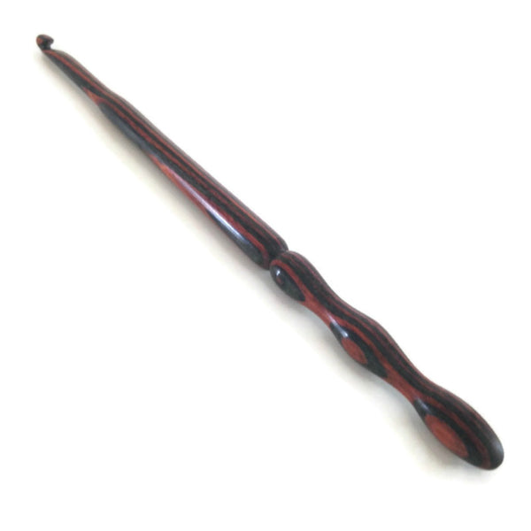 Tools Hand Made Wood Crochet Hook Brown Red