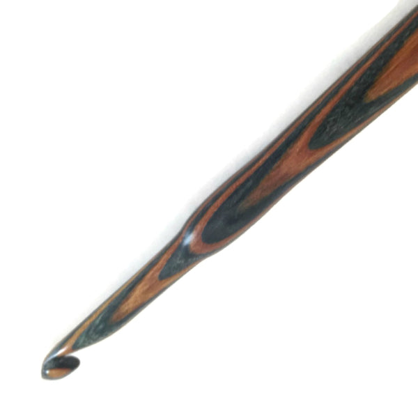 Tools Hand Made Wood Crochet Hook Brown Green