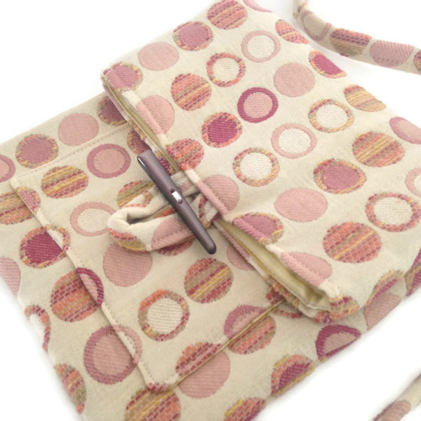 Tag Along Bag Beige Peach Circle Motif