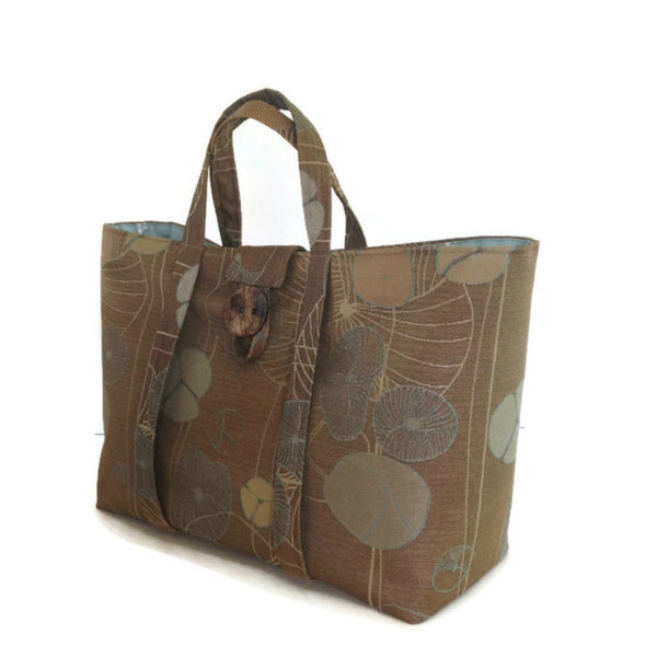 The Large Knitting Bag Brown Floral