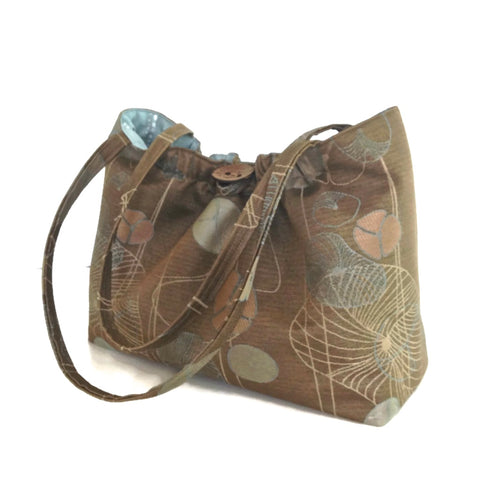 The Shoulder Knitting Bag Brown Floral