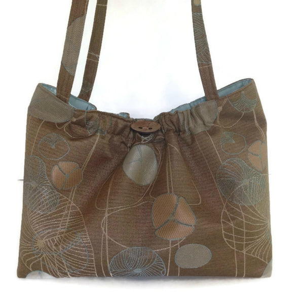 The Shoulder Knitting Bag Brown Floral