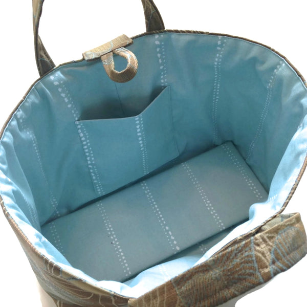 The Large Knitting Bag Brown Floral