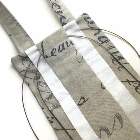 Hanging Circular Needle Organizer French Script Fabric - Buttermilk Cottage