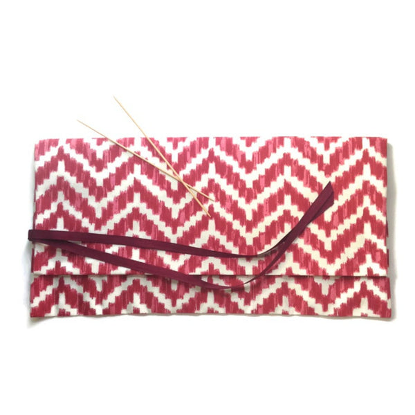 Double Point Needle Roll Up 6 or 12 Pockets Red Chevron