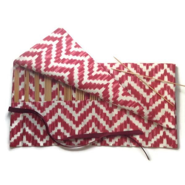 Double Point Needle Roll Up 6 or 12 Pockets Red Chevron
