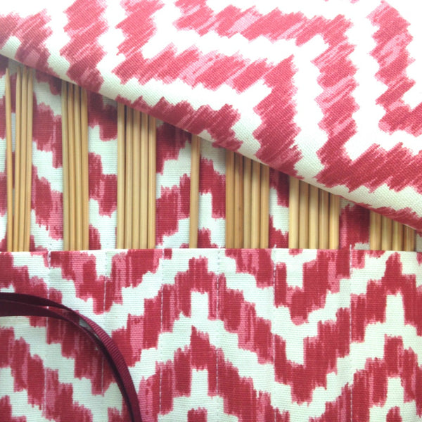 Double Point Needle Roll Up 6 or 12 Pockets Red Chevron