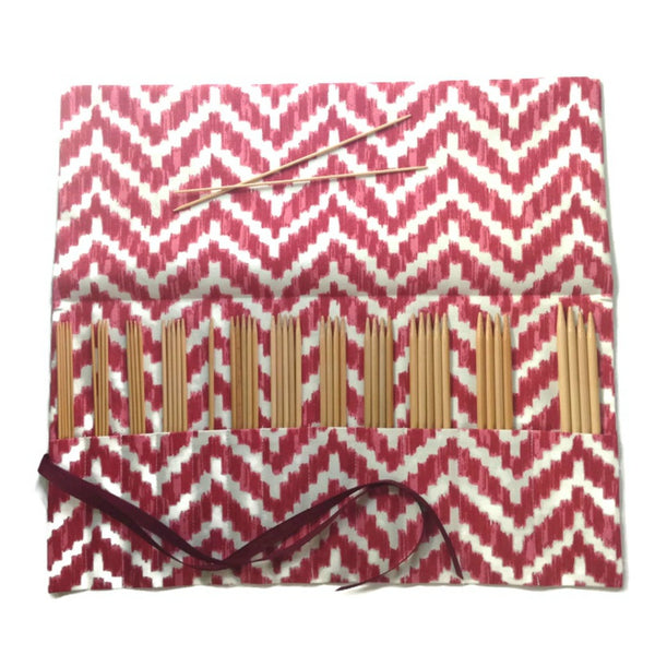 Double Point Needle Roll Up 6 or 12 Pockets Red Chevron