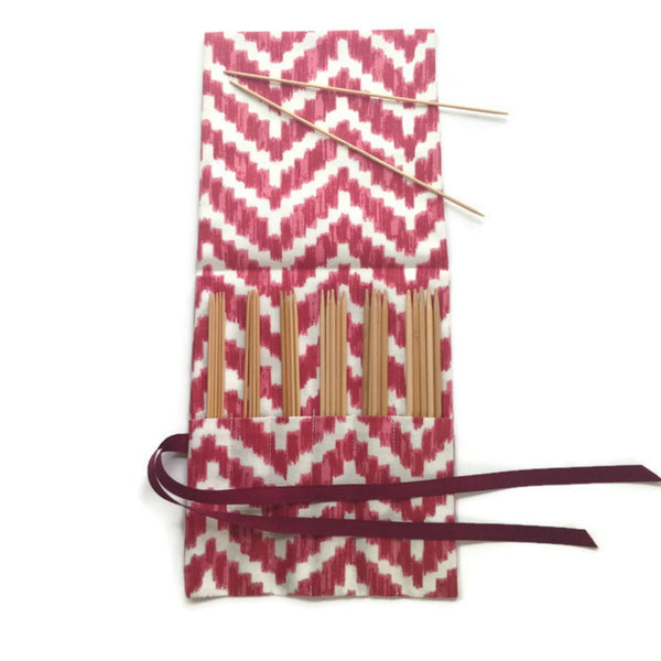 Double Point Needle Roll Up 6 or 12 Pockets Red Chevron