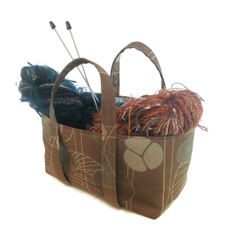 The Small Project Bag Brown Floral