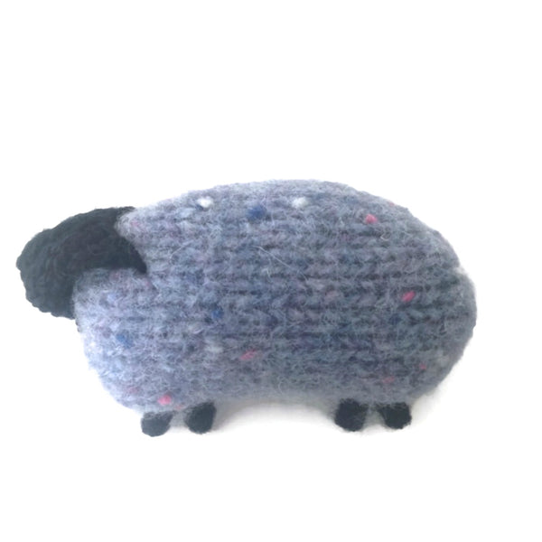 Felted Sheep Hand Warmers Blue with Pink Accent