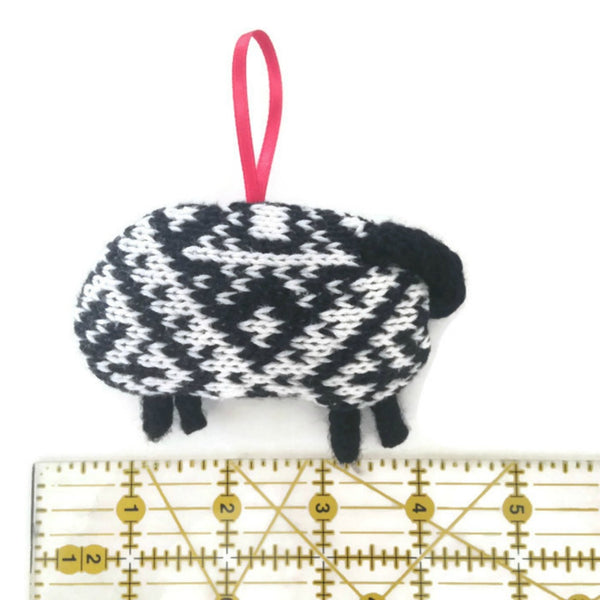 Scandinavian Style Black & White Sheep Ornament