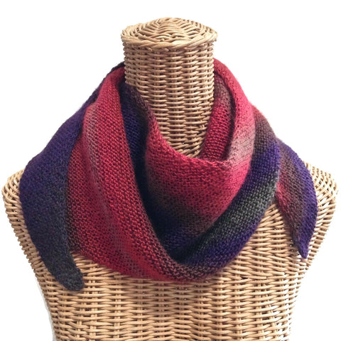 Triangular Scarf Wool Asymmetrical Light Weight