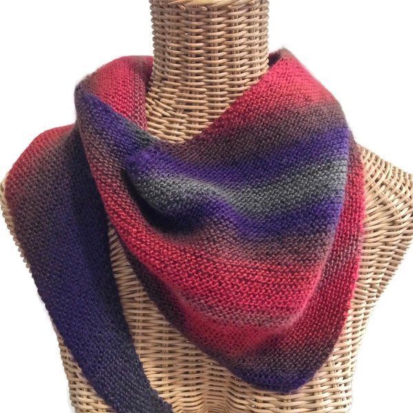 Triangular Scarf Wool Asymmetrical Light Weight