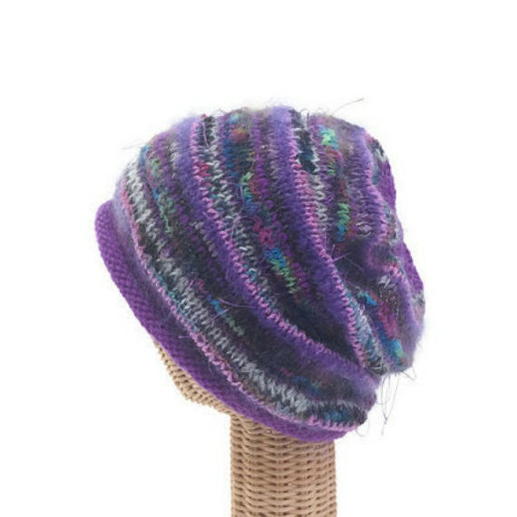 Purple FUSION Slouchy Hat Kit - Buttermilk Cottage - 7