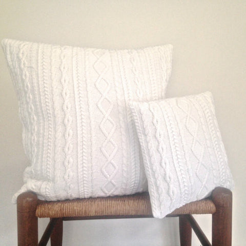 Sweater Pillow Set Winter White - Buttermilk Cottage