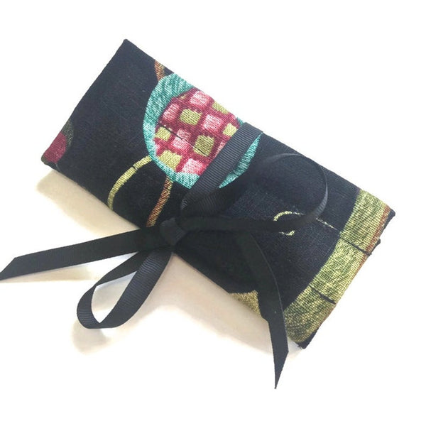 Sock Knitter's Needle Set Black Floral Fabric - Buttermilk Cottage