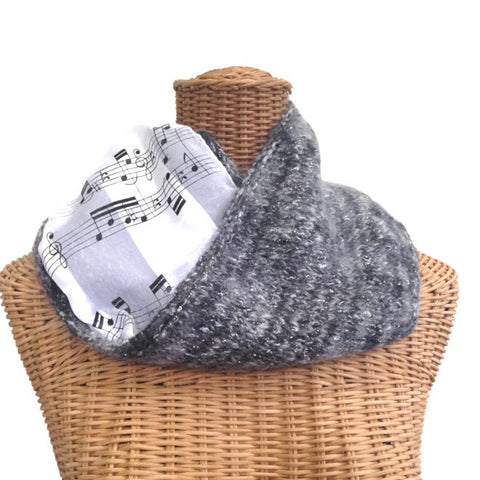 Reversible Cowl Musical Notes - Buttermilk Cottage