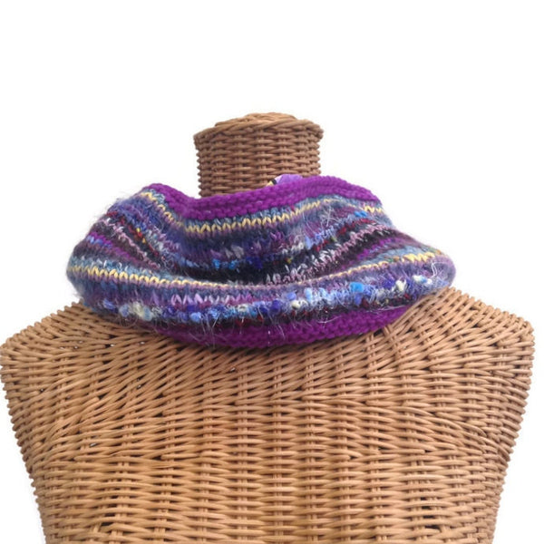 Reversible Cowl Graphic Print Purple - Buttermilk Cottage