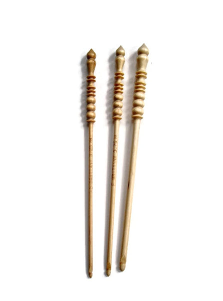 Crochet Hooks for Knitters Aqua Leaf Motif - Buttermilk Cottage