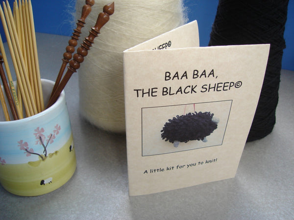 Sheep Ornament Knitting Kit "Baa Baa, the Black Sheep" - Buttermilk Cottage