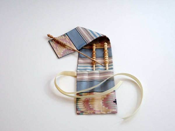 Crochet Hooks for Knitters Blue Paisley Stripe - Buttermilk Cottage - 2
