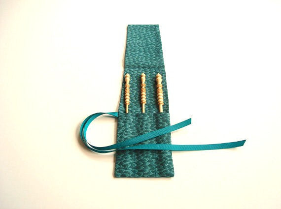 Crochet Hooks for Knitters Green Teal Tone on Tone - Buttermilk Cottage - 3