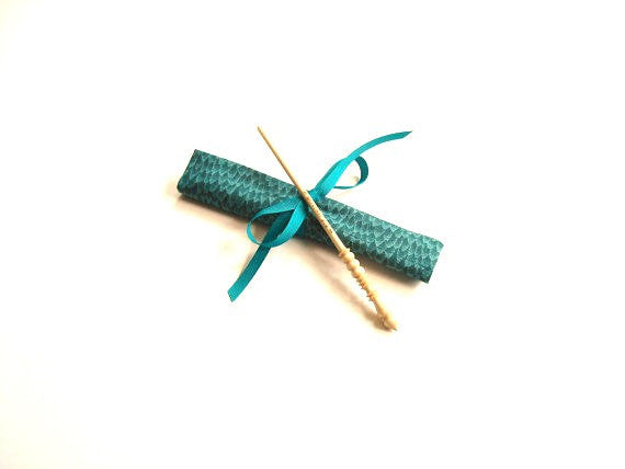 Crochet Hooks for Knitters Green Teal Tone on Tone - Buttermilk Cottage - 2