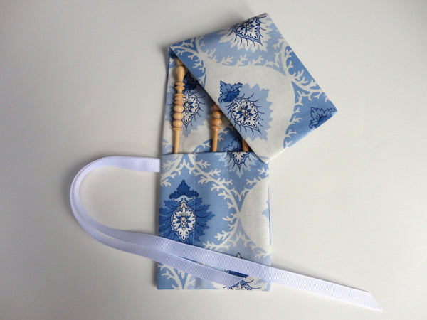 Crochet Hooks for Knitters Blue Floral - Buttermilk Cottage