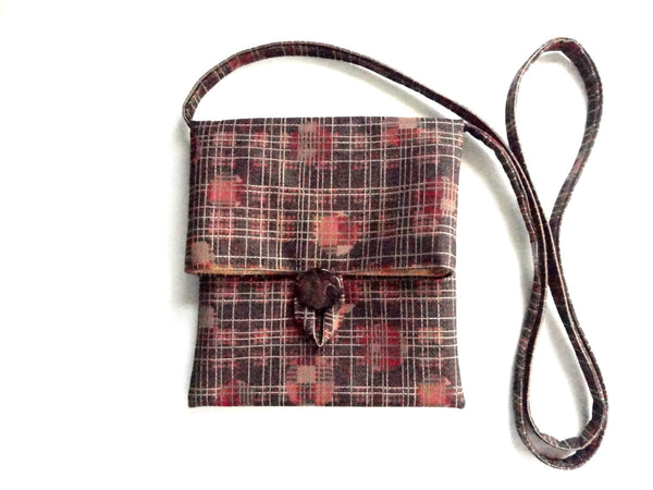 Tag Along Bag Dark Brown Gold Grid - Buttermilk Cottage - 1