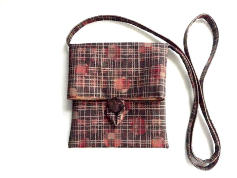 Tag Along Bag Dark Brown Gold Grid - Buttermilk Cottage - 1