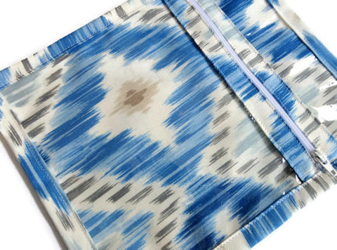 Accessory Bag in Blue Ikat - Buttermilk Cottage