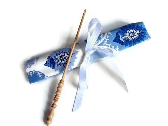 Crochet Hooks for Knitters Blue Floral - Buttermilk Cottage