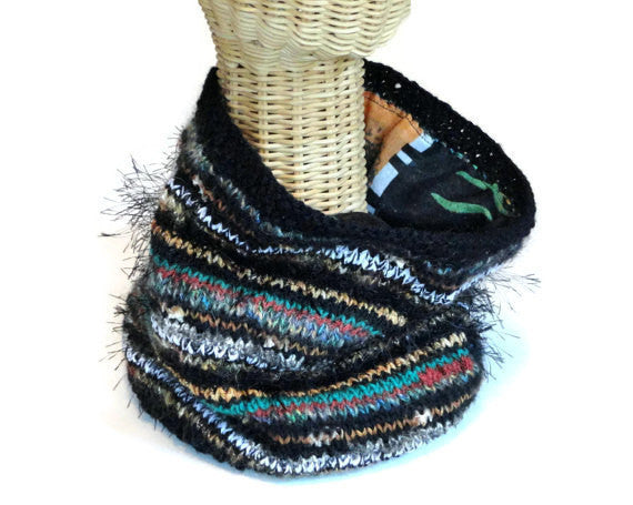 Reversible Cowl Graphic Print Black - Buttermilk Cottage - 3