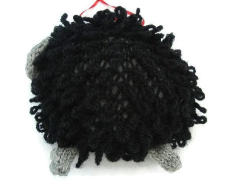 Hand Knit Sheep Ornament "Baa Baa, the Black Sheep" - Buttermilk Cottage