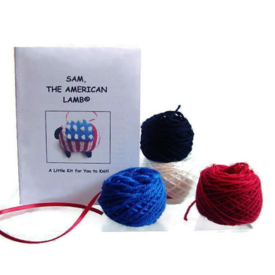 Hand Knit Sheep Ornament "Sam, the American Lamb" - Buttermilk Cottage