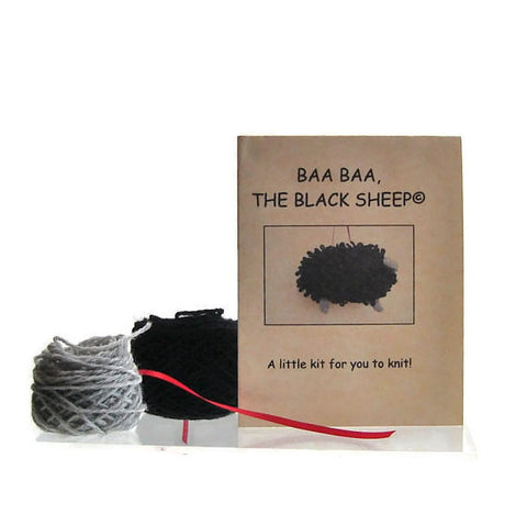 Sheep Ornament Knitting Kit "Baa Baa, the Black Sheep" - Buttermilk Cottage