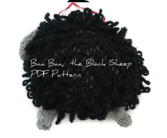 Sheep Ornament Knitting Kit "Baa Baa, the Black Sheep" - Buttermilk Cottage